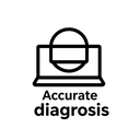 Минималистичная одноцветная иконка, символизирующая точную диагностику глубокого микоза кожи на белом фоне